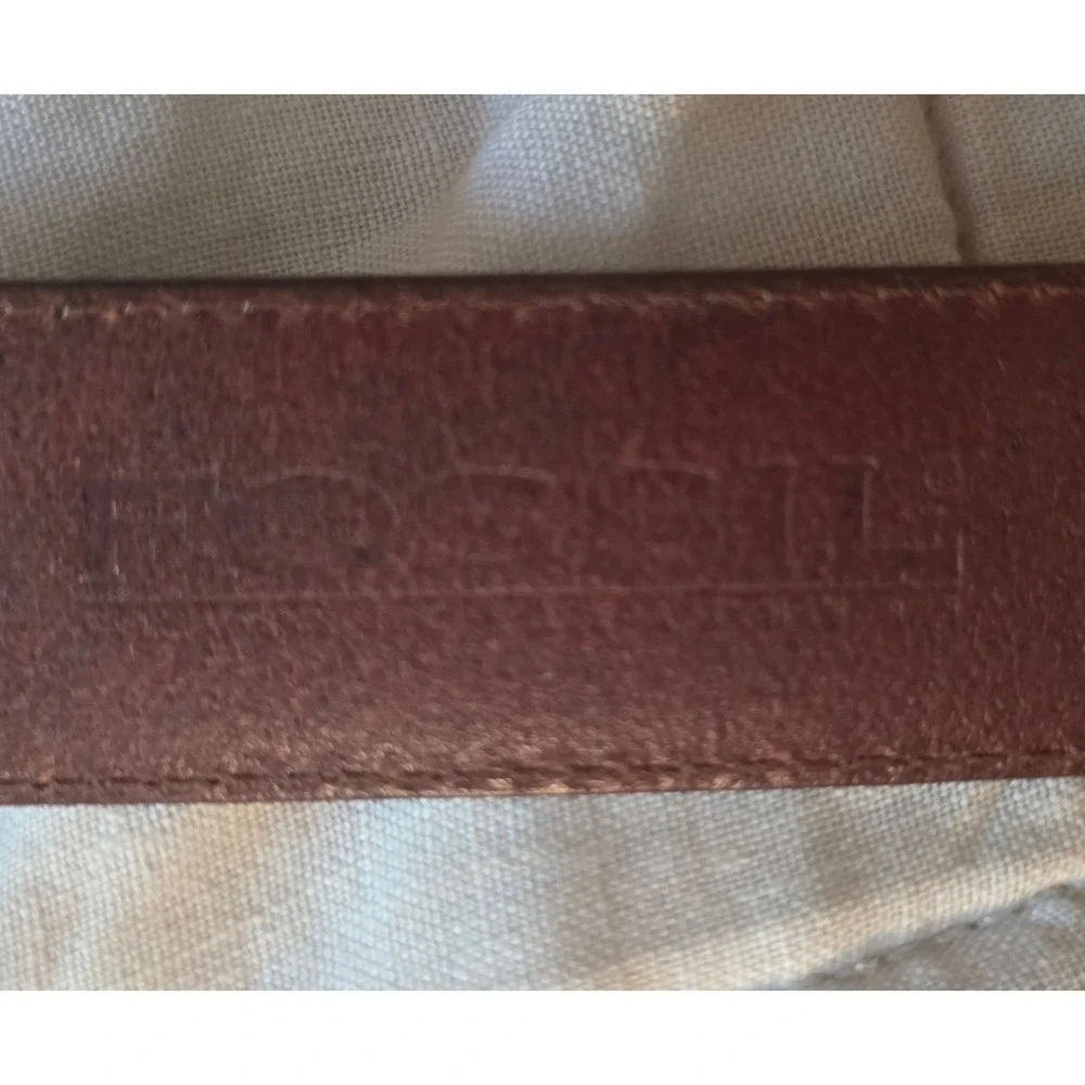 Fossil Leather Belt Womens 44 Brown Good Western Silver Concho BT7766-20605